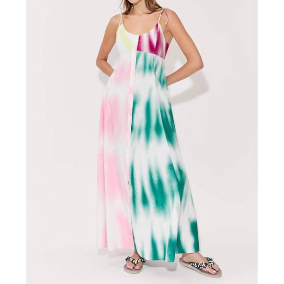 NEW ROSIE ASSOULIN high garden maxi dress in tie-dye - Picture 1 of 4
